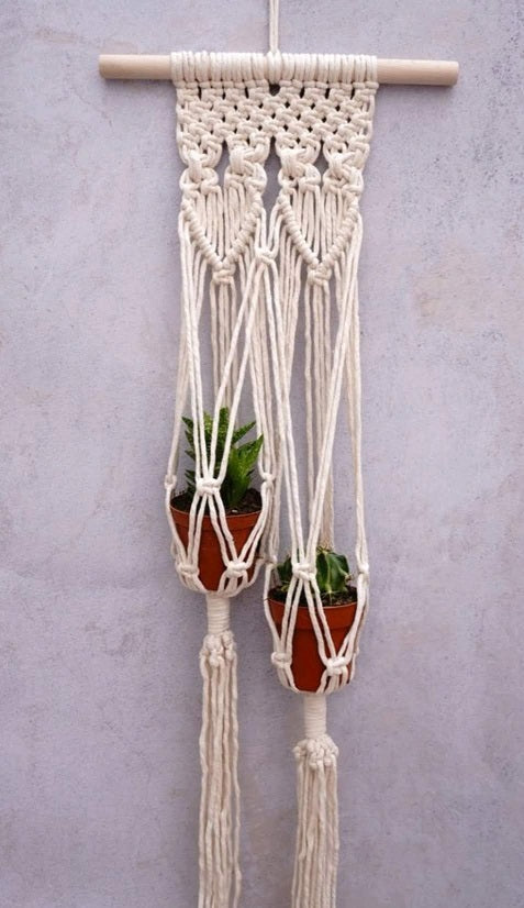 Jardin vertical hecho en un taller de Macrame en Madrid